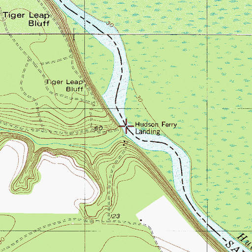 Topographic Map of Ferry Branch, GA