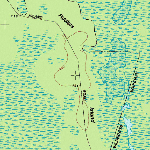 Topographic Map of Fiddlers Island, GA