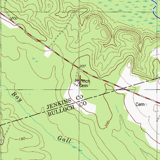 Topographic Map of Finch Cemetery, GA