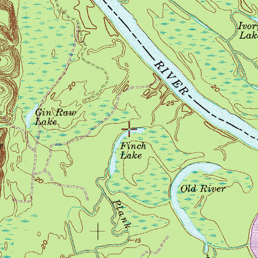 Topographic Map of Finch Lake, GA