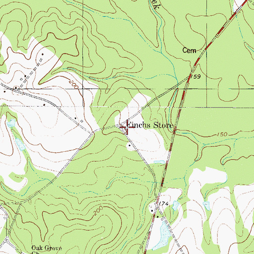 Topographic Map of Finchs Store, GA