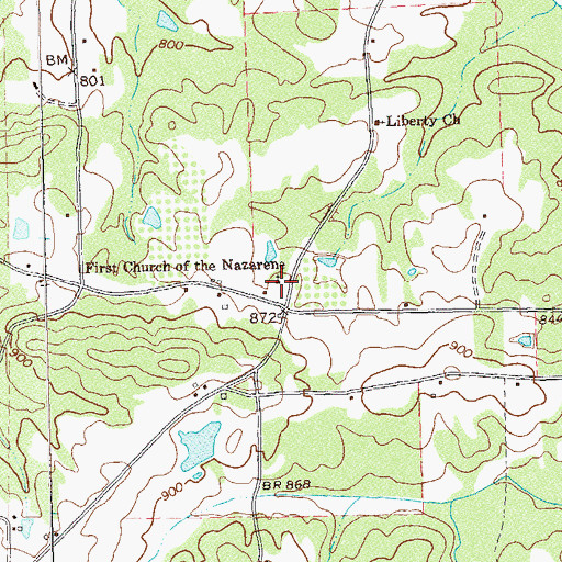 Topographic Map of First Church of the Nazarene, GA