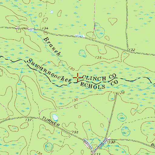 Topographic Map of Fish Scaffold Branch, GA