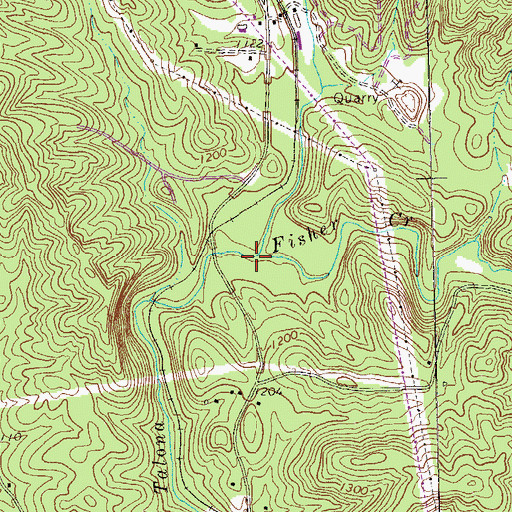 Topographic Map of Fisher Creek, GA