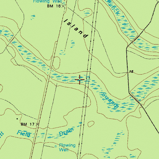 Topographic Map of Fishhole Swamp, GA