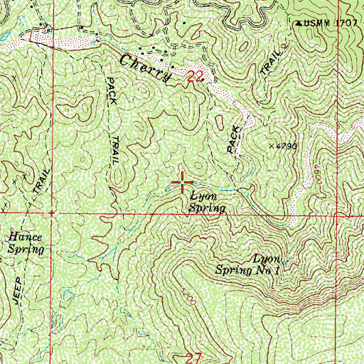 Topographic Map of Lyon Spring, AZ