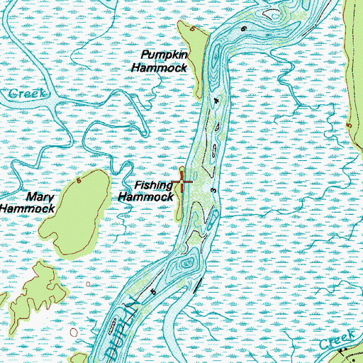 Topographic Map of Fishing Hammock, GA