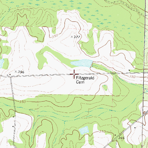 Topographic Map of Fitzgerald Cemetery, GA