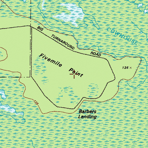 Topographic Map of Fivemile Point, GA