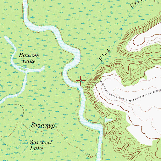 Topographic Map of Flat Creek, GA
