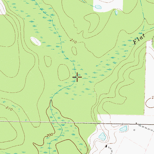 Topographic Map of Flat Creek, GA