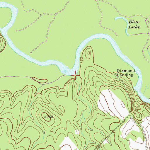 Topographic Map of Flat Creek, GA