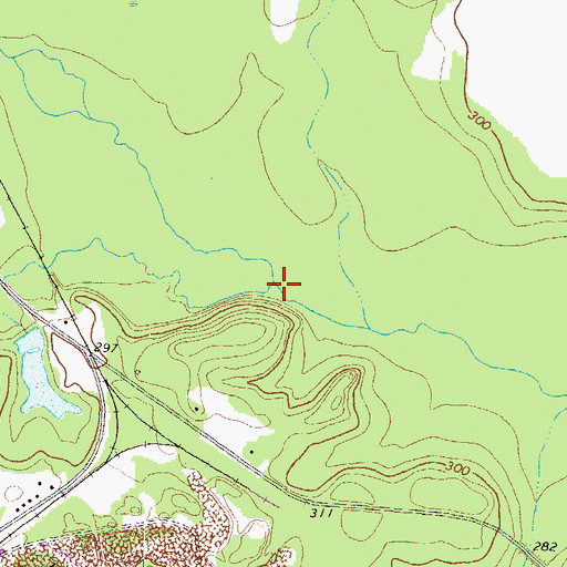 Topographic Map of Flat Creek, GA