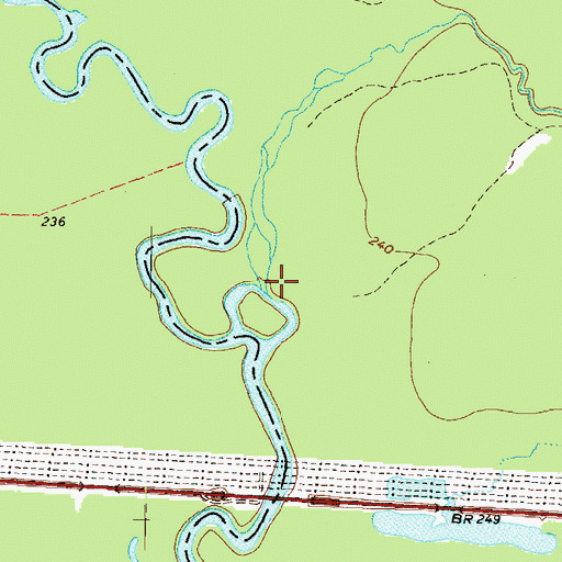 Topographic Map of Flat Creek, GA