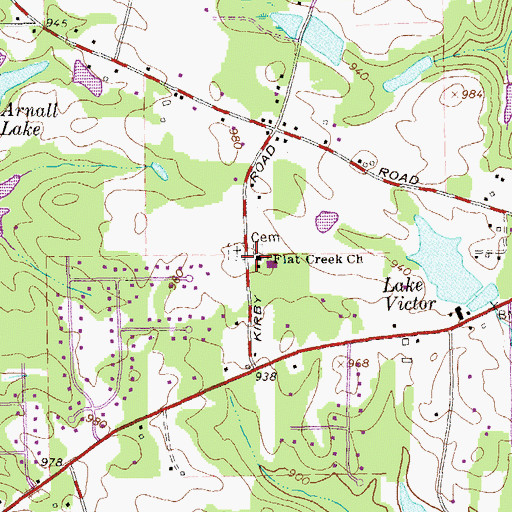 Topographic Map of Flat Creek Church, GA