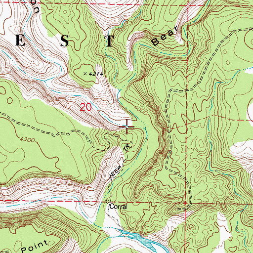 Topographic Map of M C Canyon, AZ