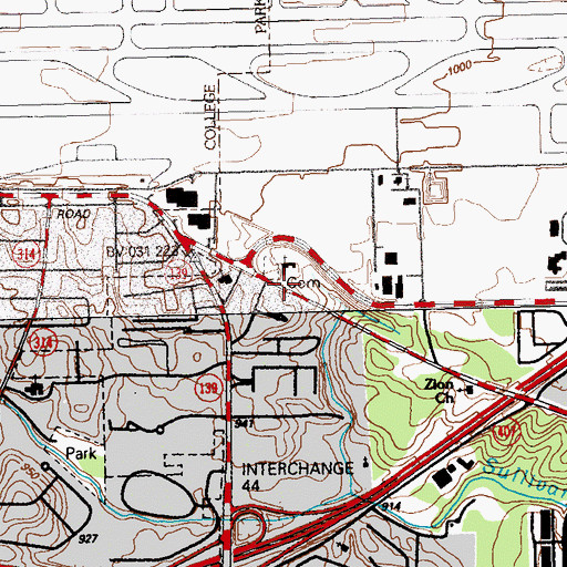 Topographic Map of Flat Rock Church, GA