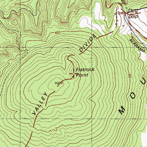 Topographic Map of Flatrock Point, GA