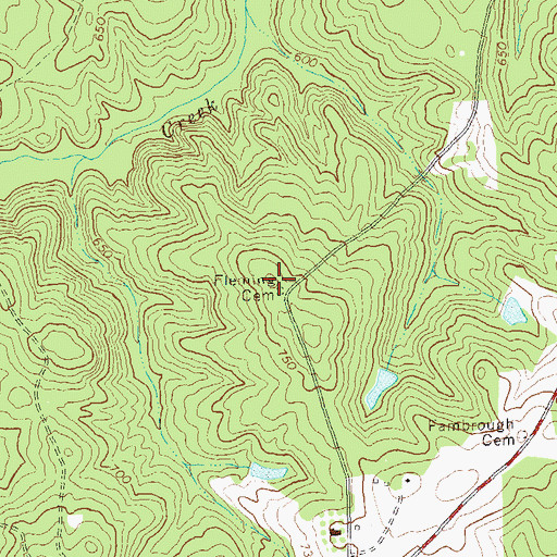 Topographic Map of Fleming Cemetery, GA