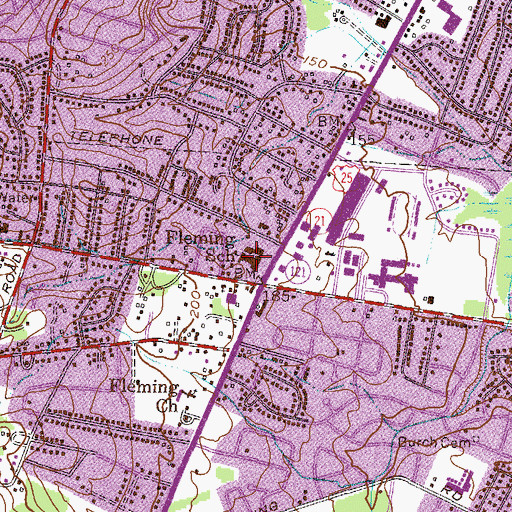 Topographic Map of Fleming School, GA