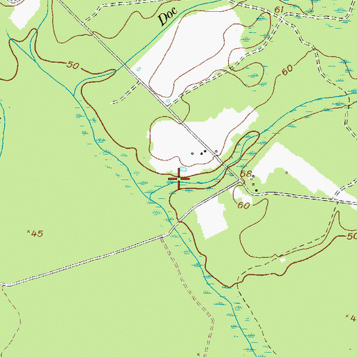 Topographic Map of Fletcher Branch, GA