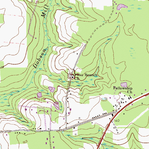 Topographic Map of Flint Branch Church, GA