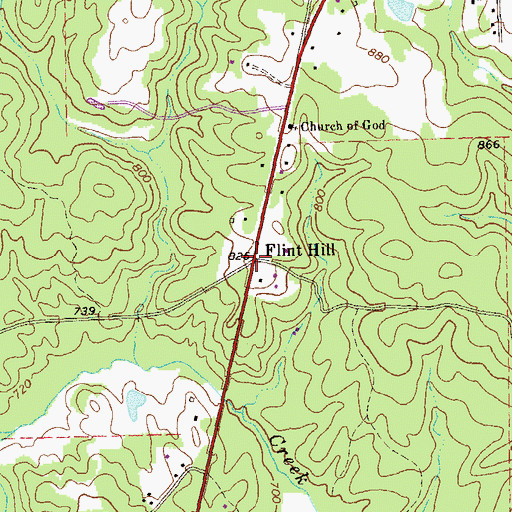 Topographic Map of Flint Hill, GA