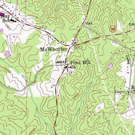 Topographic Map of Flint Hill Church, GA