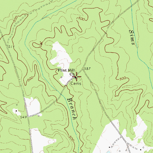 Topographic Map of Flint Hill Church, GA
