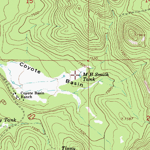 Topographic Map of MB Smith Tank, AZ