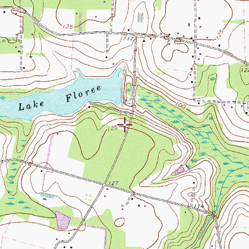 Topographic Map of Lake Floree, GA