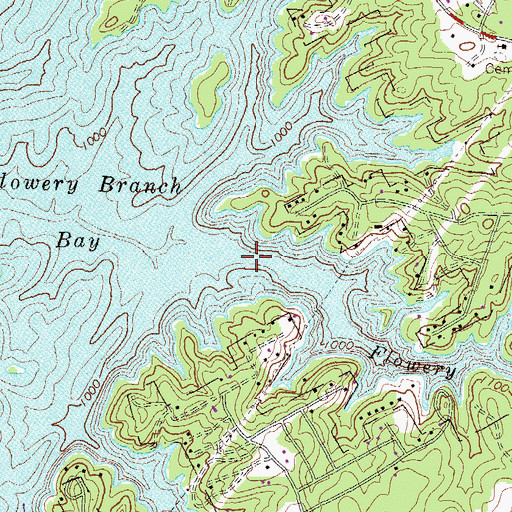 Topographic Map of Flowery Branch, GA