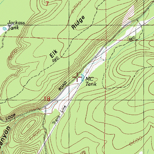 Topographic Map of MC Tank, AZ