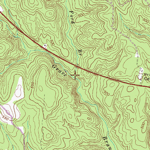 Topographic Map of Ford Branch, GA