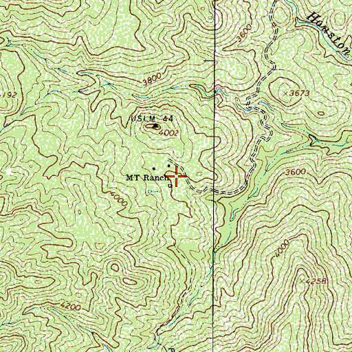 Topographic Map of MT Ranch, AZ