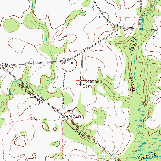 Topographic Map of Forehand Cemetery, GA