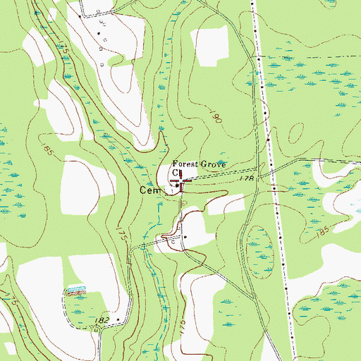 Topographic Map of Forest Grove Church, GA