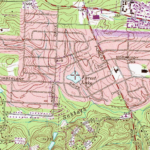 Topographic Map of Forest Lake, GA