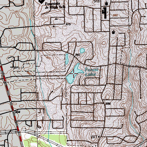 Topographic Map of Forest Lake, GA