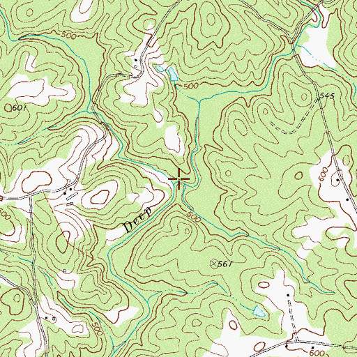 Topographic Map of Fork Creek, GA