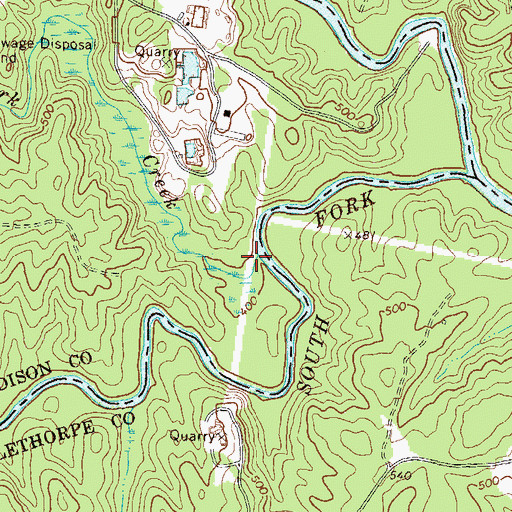 Topographic Map of Fork Creek, GA