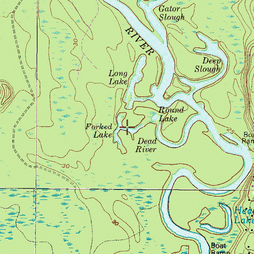 Topographic Map of Forked Lake, GA