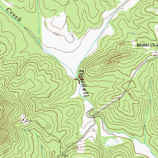 Topographic Map of Fort Creek, GA