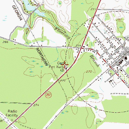 Topographic Map of Fort Early Church, GA