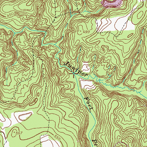 Topographic Map of Fort Perry Creek, GA