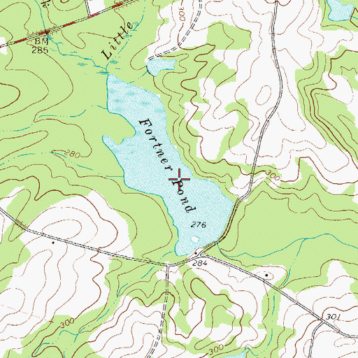 Topographic Map of Fortner Pond, GA