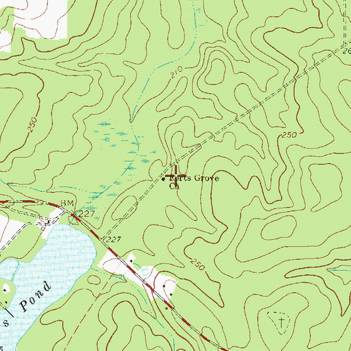 Topographic Map of Forts Grove Church, GA