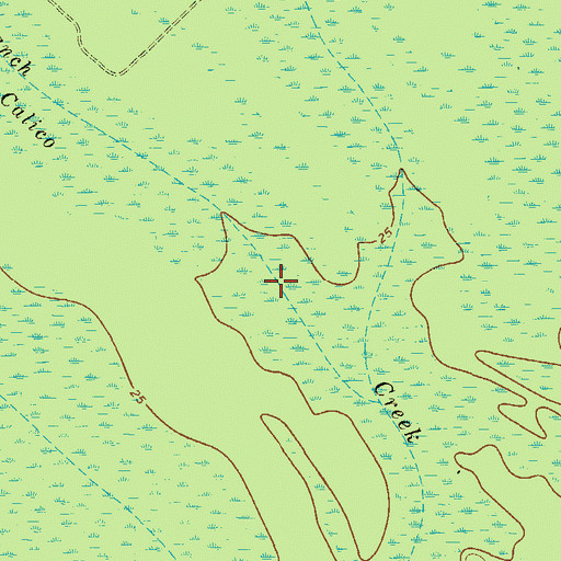 Topographic Map of Fountain Branch, GA