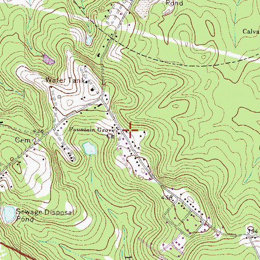 Topographic Map of Fountain Grove Church, GA