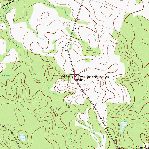 Topographic Map of Fountain Springs Church, GA